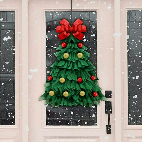 New Christmas Wreath 24" L Handmade Xmas Tree Wreath Indoor/Outdoor Wall/Door - Picture 4 of 6